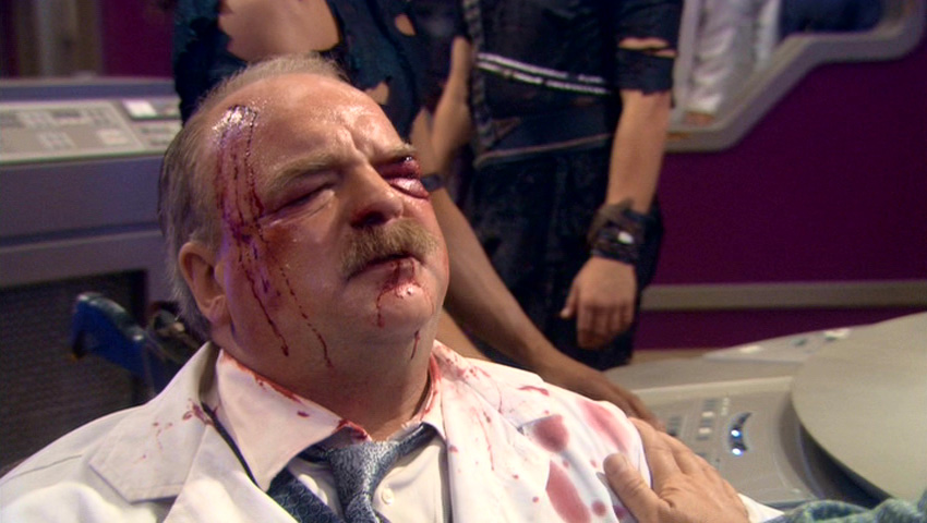 He tortured those people. But none of those people would tell him anything. He went wild. He slit their throats. He wanted to tear the place apart, but he was late.